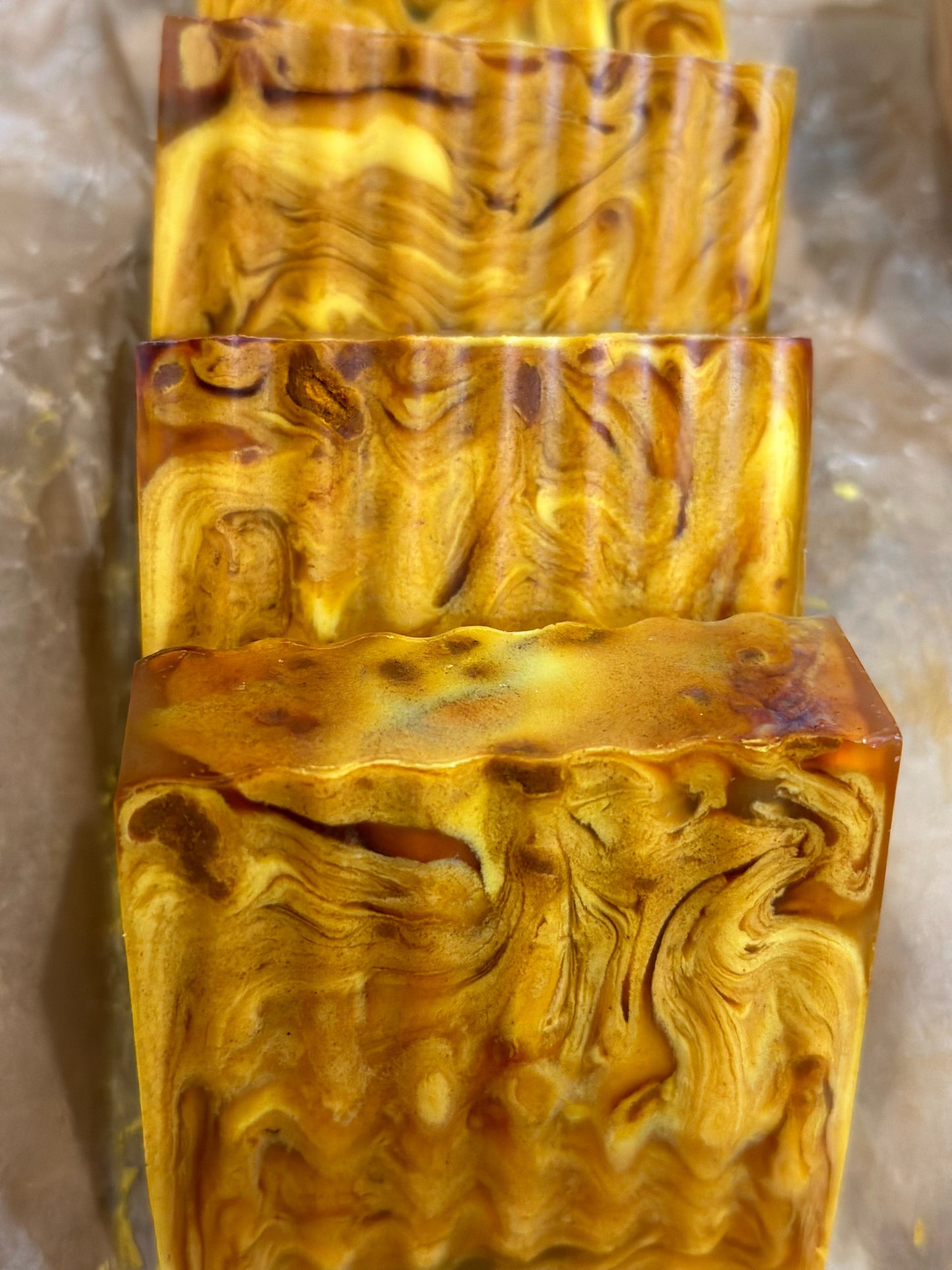 Our Turmeric and Tea Tree Bar is our #1 seller. The powerful combination of turmeric and tea tree. Kiss your dark spots and discoloration goodbye.