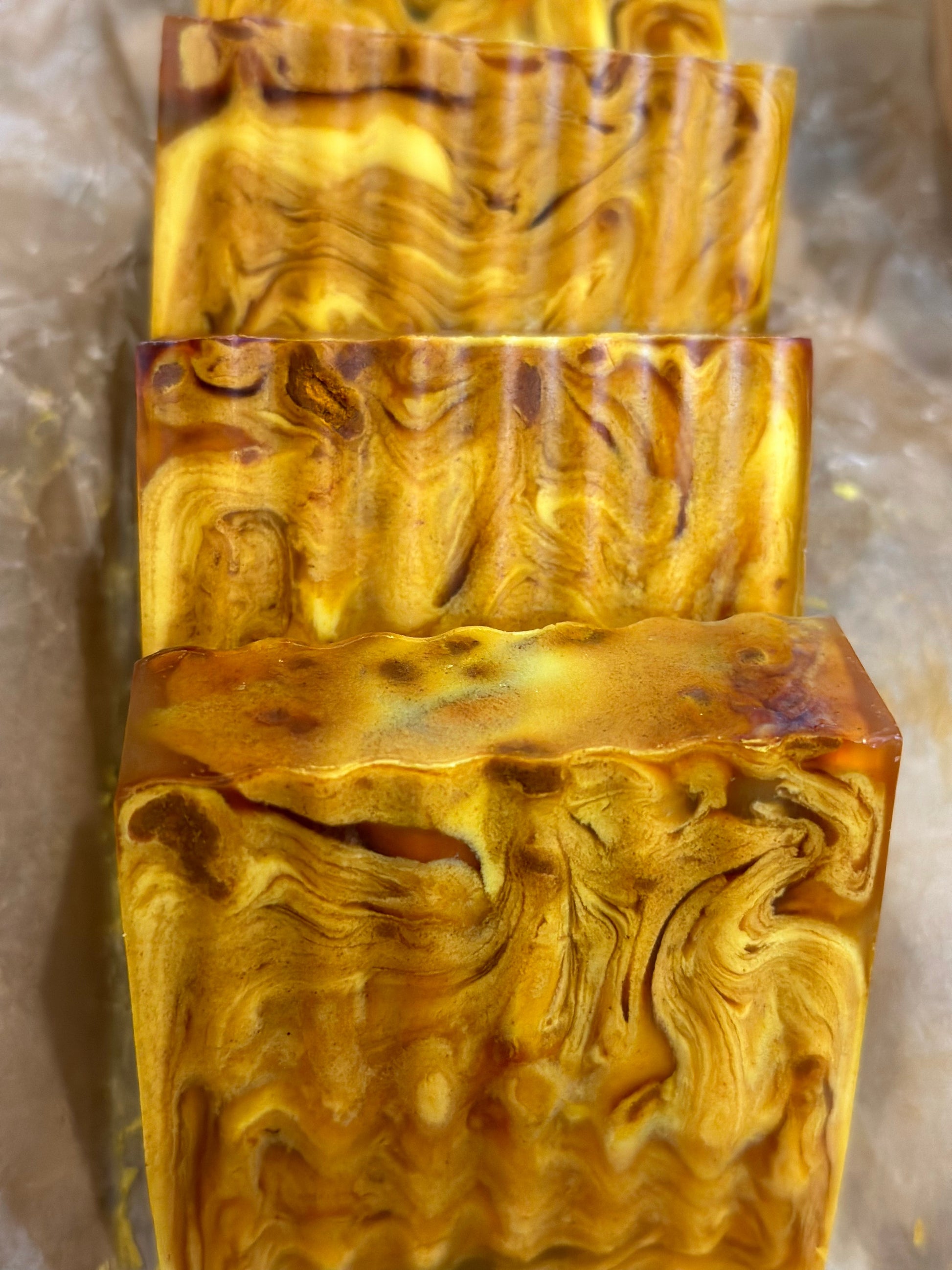 Our Turmeric and Tea Tree Bar is our #1 seller. The powerful combination of turmeric and tea tree. Kiss your dark spots and discoloration goodbye.